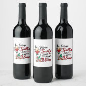 Beste kerstman, ik wil alleen wijn wijn etiket (Flessen)