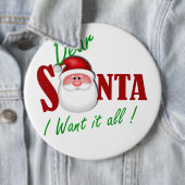 Beste kerstman, ik wil alles. ronde button 6,0 cm (In situ)