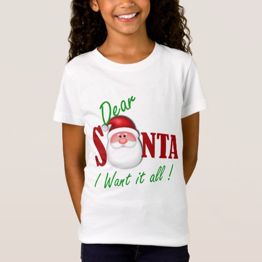 Beste kerstman, ik wil alles. t-shirt (Voorkant)