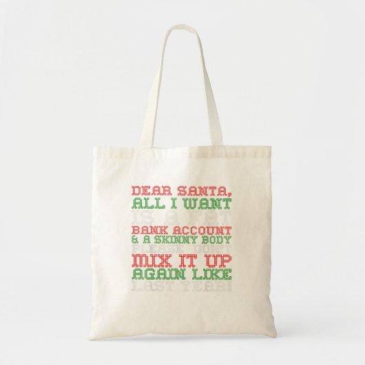 Beste kerstman, ik wil een bankrekening tote bag (Voorkant)