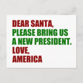 Beste kerstman, ik wil een nieuw President. Briefkaart (Voorkant)
