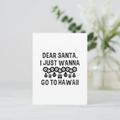 Beste kerstman, ik wil gewoon naar Hawaii. Feestdagenkaart (Staand voorkant)