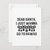 Beste kerstman, ik wil gewoon naar Hawaii. Feestdagenkaart (Voorkant / Achterkant)