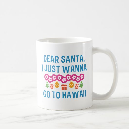 Beste kerstman, ik wil gewoon naar Hawaii. Koffiemok (Rechts)