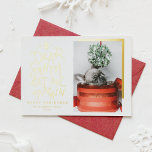 Beste kerstman, ik zal het met Kerstmis uitleggen Folie Feestdagenkaart<br><div class="desc">Lieve kerstman, laat het me uitleggen. Verstuur kerstcadeautjes met deze leuke en feestelijke feestelijke flatkaart. Het bevat een met de hand geschreven offerte en een eenvoudige typografie. Personaliseer door een groet, namen, foto en andere details toe te voegen. Deze kerstfotokaart is perfect voor baby-vakantiekaarten en betaalkaarten voor honden. Beschikbaar als...</div>