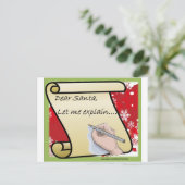 Beste kerstman, ik zal het uitleggen feestdagenkaart (Staand voorkant)