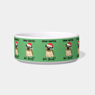 Beste Kerstman, is alles goed? Pug Kerst Midden Pe Voerbakje