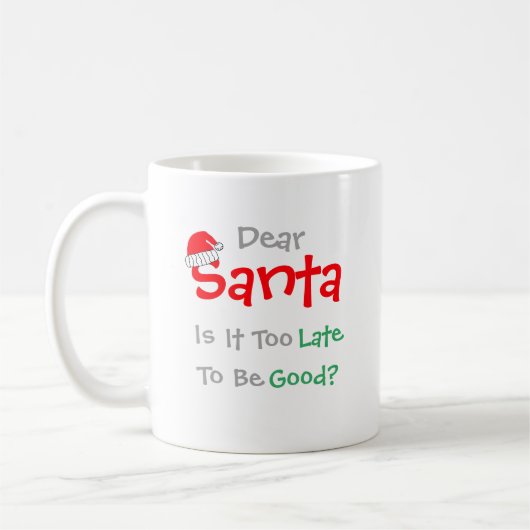 Beste kerstman: is het te laat om goed te zijn? koffiemok (Links)