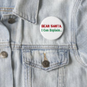 Beste Kerstman, kan ik… Ronde Button 5,7 Cm (In situ)