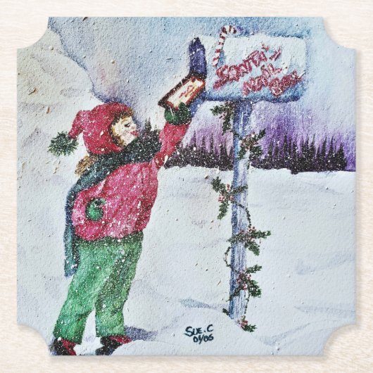 Beste kerstman kartonnen onderzetters (Voorkant)