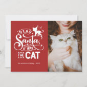 Beste Kerstman... Kat Funny-kerstfotokaart Feestdagenkaart (Voorkant)