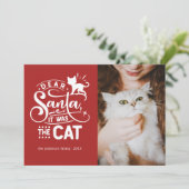 Beste Kerstman... Kat Funny-kerstfotokaart Feestdagenkaart (Staand voorkant)