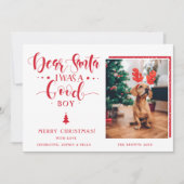 Beste Kerstman Kerst Jongen | Meisje Hond Eigen Fo Feestdagenkaart (Voorkant)