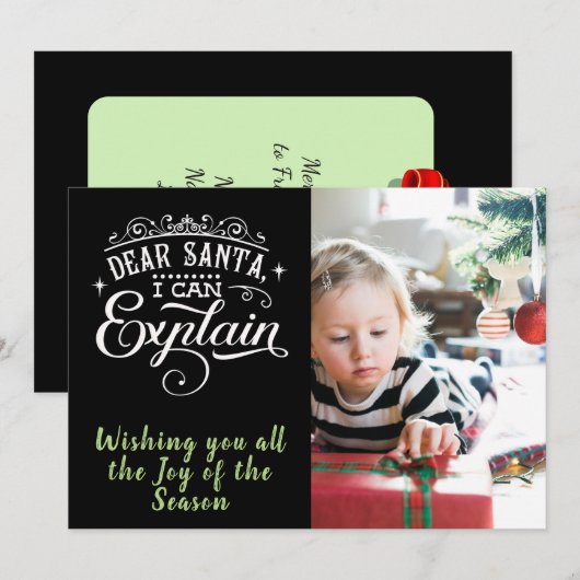 Beste Kerstman/Kerstman/2-zijdige Kaart/zwart Feestdagenkaart (Voorkant / Achterkant)