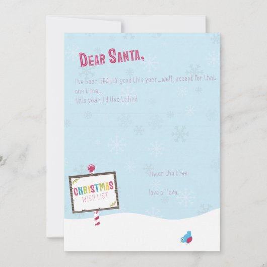 Beste Kerstman, kerstwens Feestdagenkaart (Voorkant)