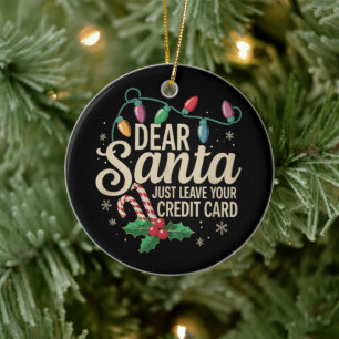 Beste Kerstman Laat Gewoon Je Creditcard Kerstmis Keramisch Ornament