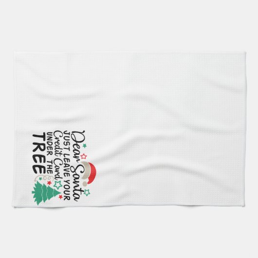 Beste kerstman, laat je creditcard gewoon achter | theedoek (Horizontaal)