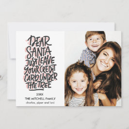 Beste kerstman, laat je Kaart met krediet schamele