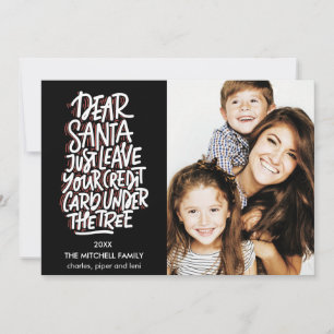 Beste kerstman, laat je Kaart met krediet schamele