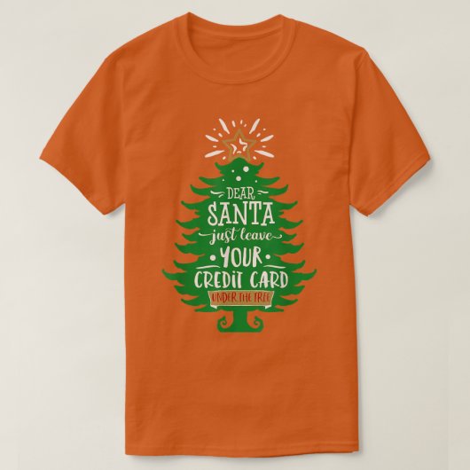 Beste kerstman, laat je kaartje goed met kerstboom t-shirt (Design voorkant)