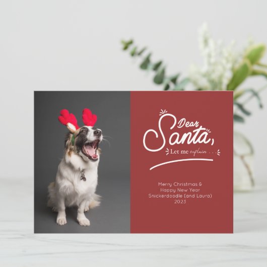 Beste Kerstman, Laat me foto uitleggen Feestdagenkaart (Staand voorkant)