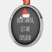 Beste kerstman, laat me jullie schamele kerst uitl metalen ornament (Links)