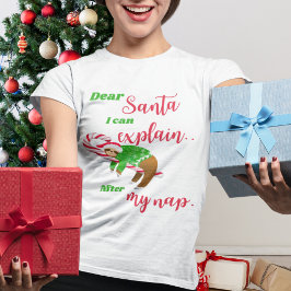 Beste Kerstman Luiaard Kerstslap Op Suikerstok T-shirt