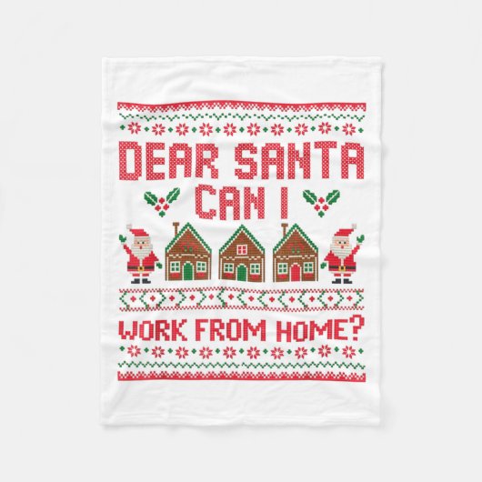 Beste Kerstman Mag Ik Vanuit Huis Werken Grappige Fleece Deken (Voorkant)