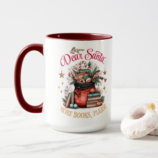 Beste Kerstman, Meer Boeken Alsjeblieft Mok (Met donut)