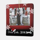 "Beste kerstman met goede wil" Keramisch Ornament (Links)