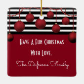 "Beste kerstman met goede wil" Keramisch Ornament (Achterkant)