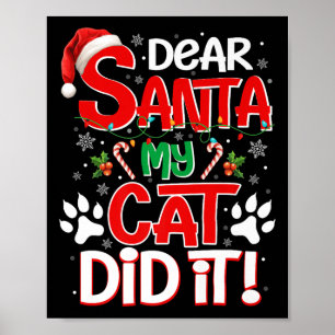 Beste Kerstman Mij Kat Heeft Het Gedaan Grappig Ke Poster