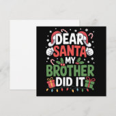 Beste Kerstman Mijn Broer Heeft Het Gedaan Grappig Feestdagenkaart (Voorkant / Achterkant)