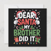 Beste Kerstman Mijn Broer Heeft Het Gedaan Grappig Feestdagenkaart (Voorkant)