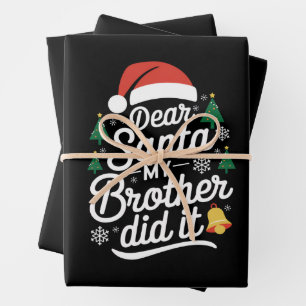Beste Kerstman Mijn Broer Heeft Het Gedaan Grappig Inpakpapier Vel