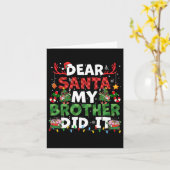 Beste Kerstman Mijn Broer Heeft Het Gedaan Grappig Kaart (Gele Bloem)