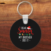 Beste Kerstman Mijn Broer Heeft Het Gedaan Grappig Sleutelhanger (Voorkant)