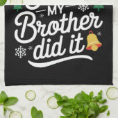 Beste Kerstman Mijn Broer Heeft Het Gedaan Grappig Theedoek (Gevouwen)