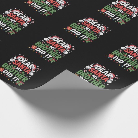 Beste kerstman, mijn broer heeft het grappig gemaa cadeaupapier (Hoek)