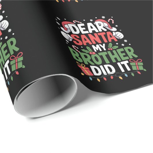 Beste kerstman, mijn broer heeft het grappig gemaa cadeaupapier (Rol Hoek)