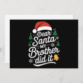 Beste kerstman, mijn broer heeft het grappig gemaa feestdagenkaart (Voorkant / Achterkant)