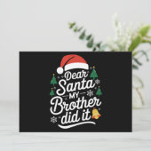 Beste kerstman, mijn broer heeft het grappig gemaa feestdagenkaart (Staand voorkant)