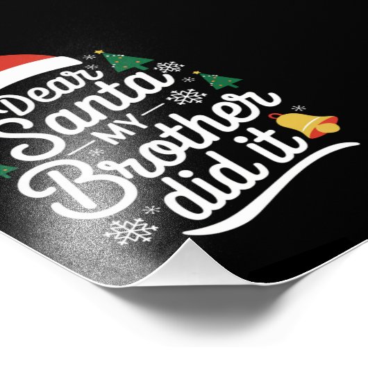 Beste kerstman, mijn broer heeft het grappig gemaa foto afdruk (Hoek)