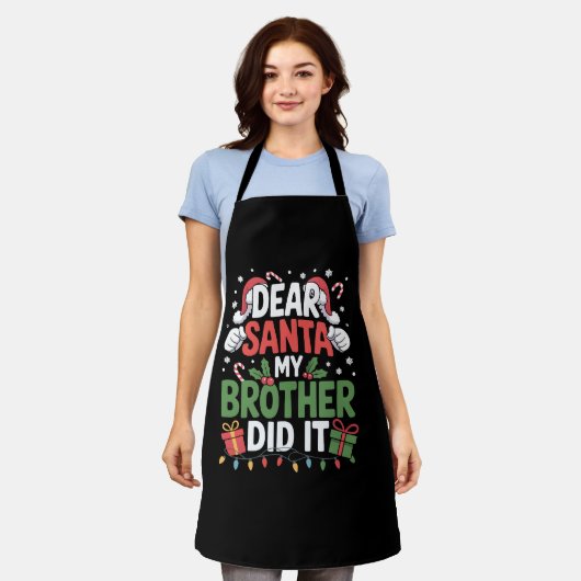 Beste kerstman, mijn broer heeft het grappig gemaa schort (Gedragen)