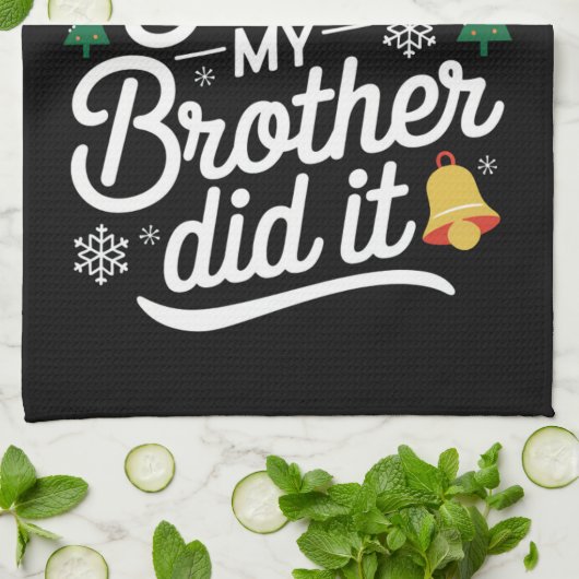 Beste kerstman, mijn broer heeft het grappig gemaa theedoek (Gevouwen)