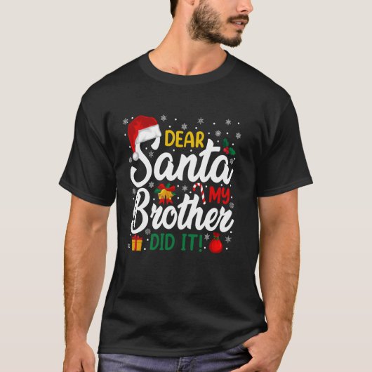 Beste kerstman, mijn broer heeft het grappig Kinde T-shirt (Voorkant)