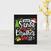 Beste kerstman, mijn broer heeft me gevierd kaart (Gele Bloem)
