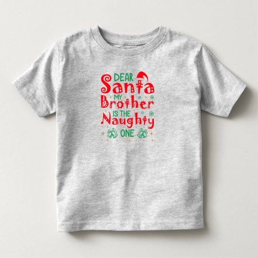 "Beste Kerstman, mijn broer is de stoute" Kinder Shirts (Voorkant)