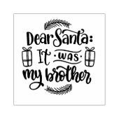 Beste kerstman, mijn broer. rubberstempel (Afrduk)