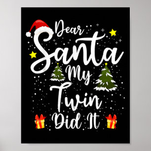 Beste Kerstman Mijn Tweeling deed het Grappige Ker Poster